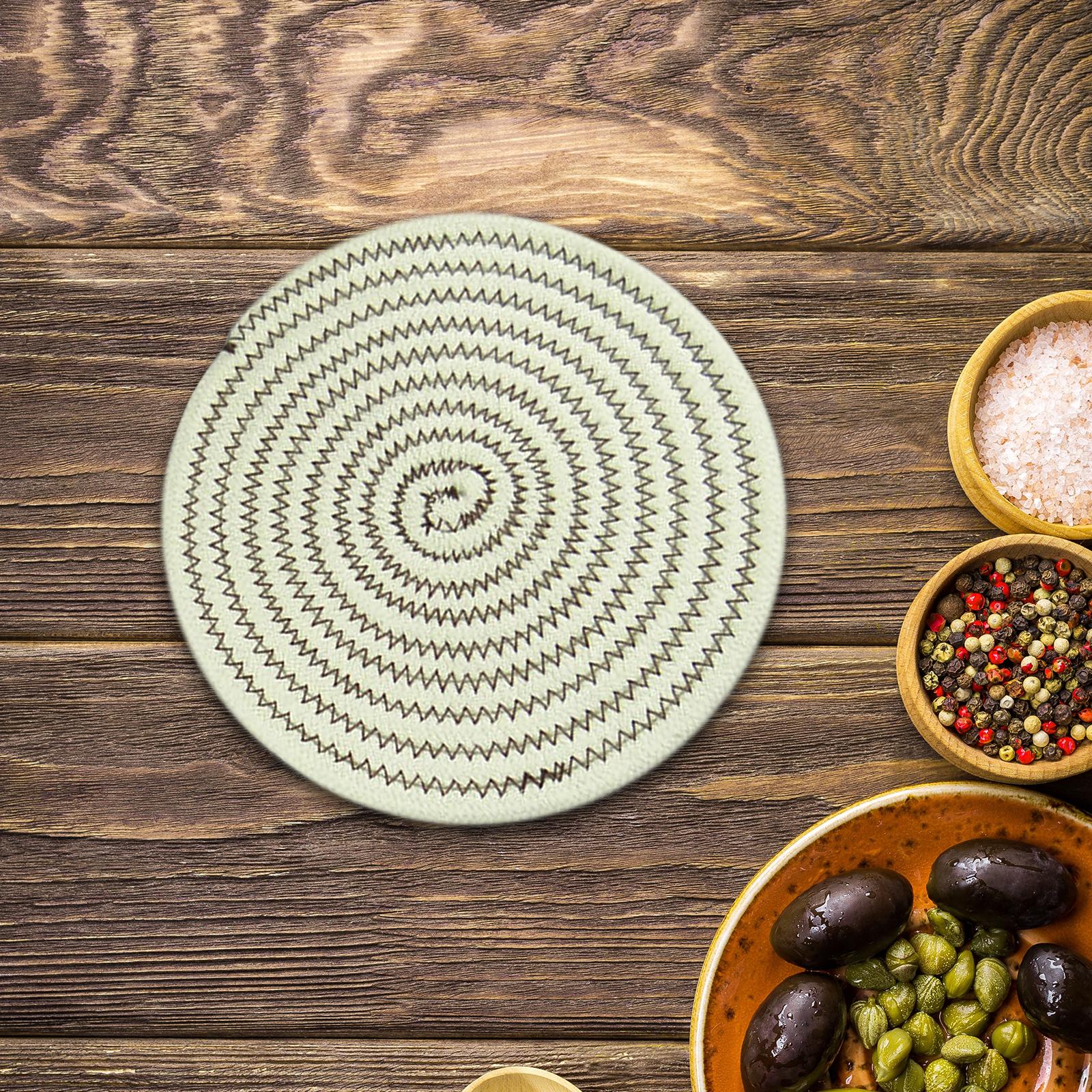 7in Braided Cotton Place Mat Heat Resistant Drink Coasters Insulation Pad