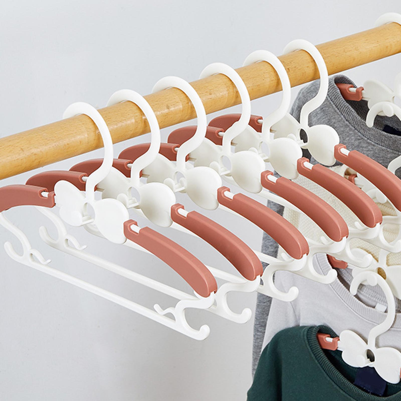 10Pcs Multifunctional Children Clothes Rack Coats Drying Racks Red
