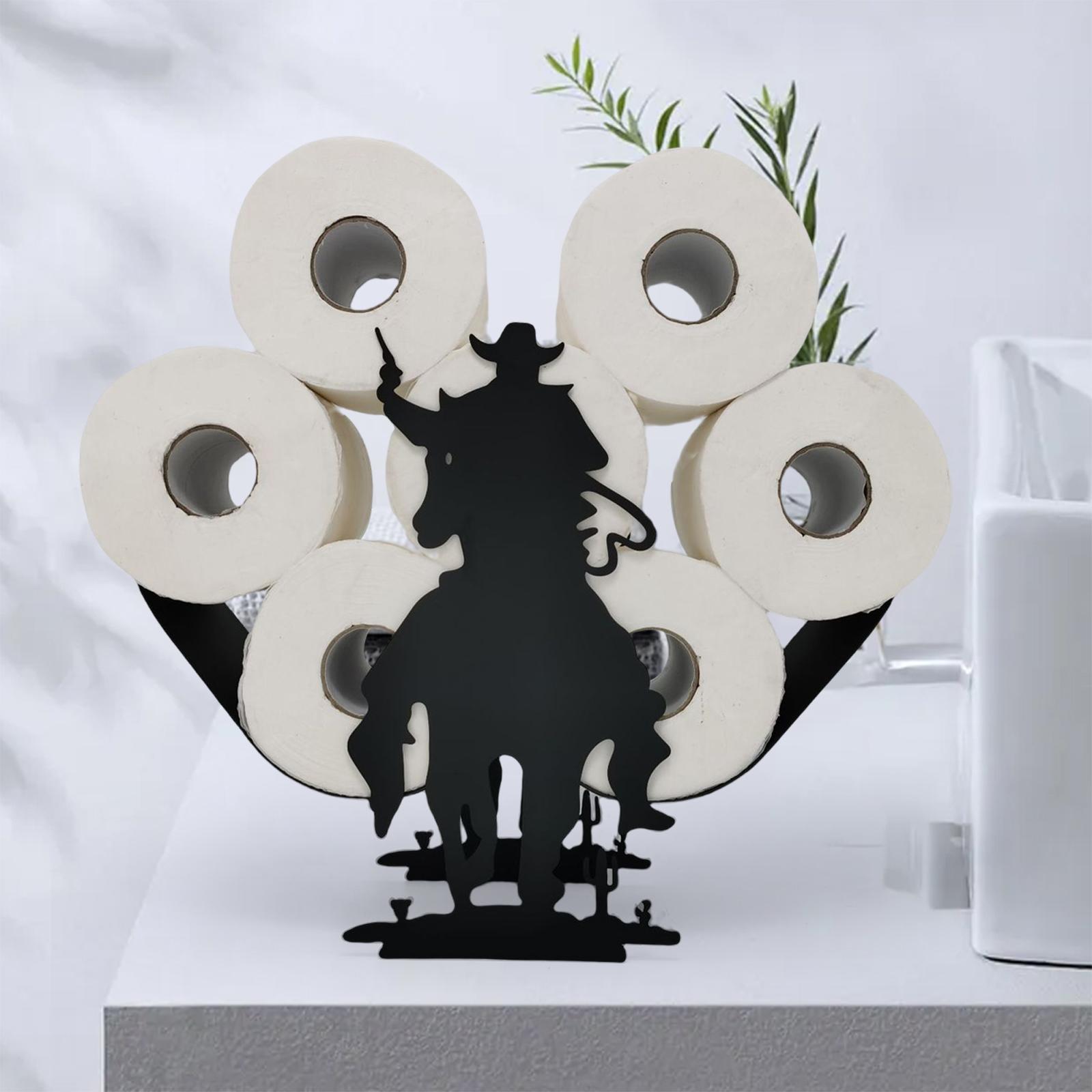 Western Cowbody Toilet Paper Holder Tissue Organizer iron Enough Space