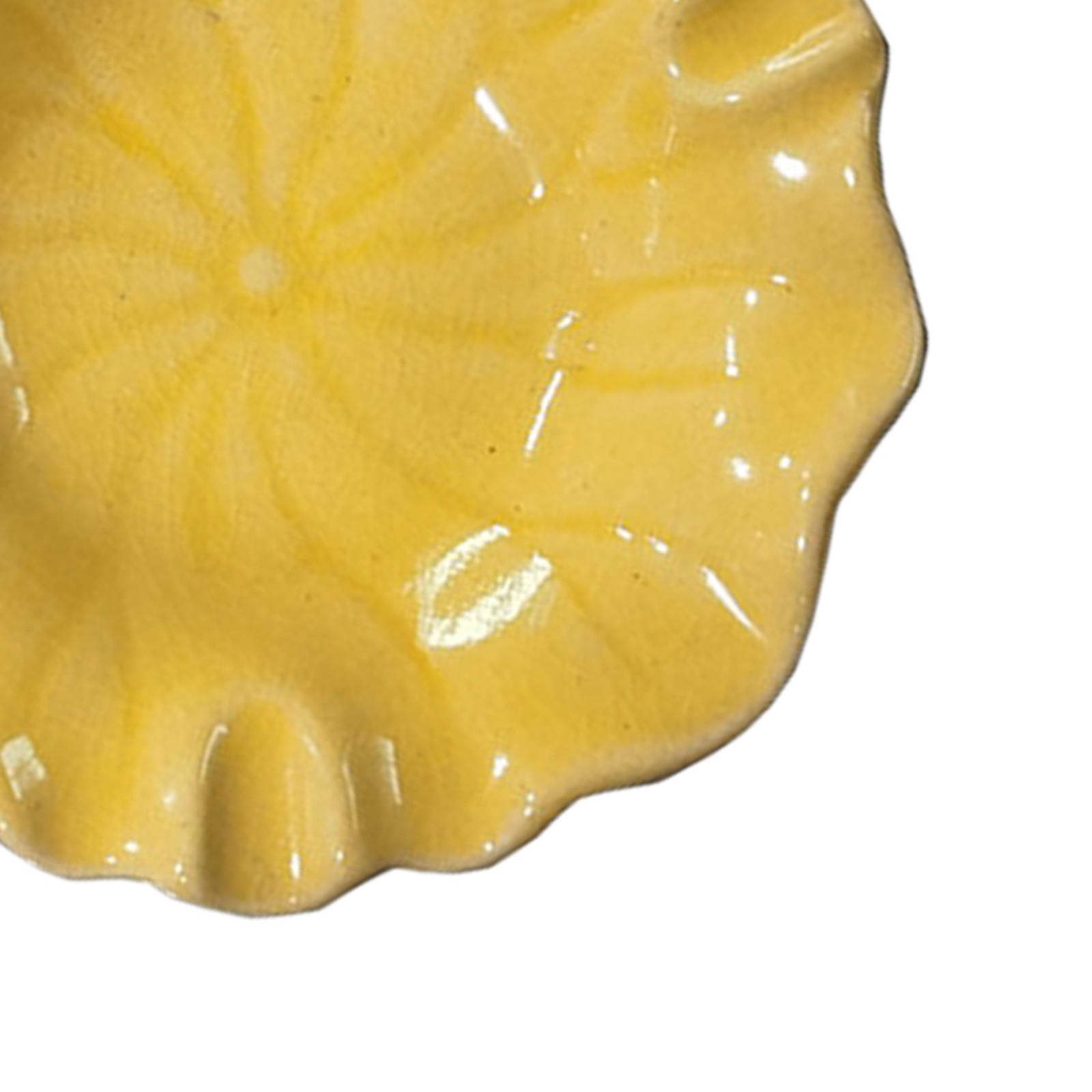 Ceramic Serving Tray Lightweight Diffuser Ceramic Plate Durable Jewelry Tray Yellow
