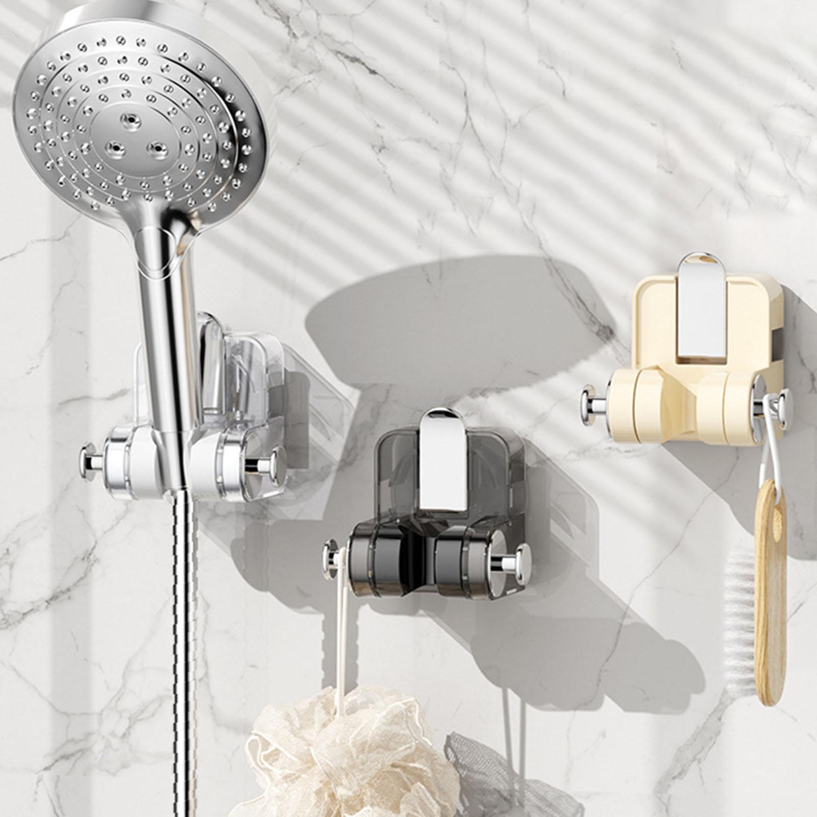 2xShower Holder Multifunctional Shower Bracket for Bathroom Apartment Restroom Milk silver