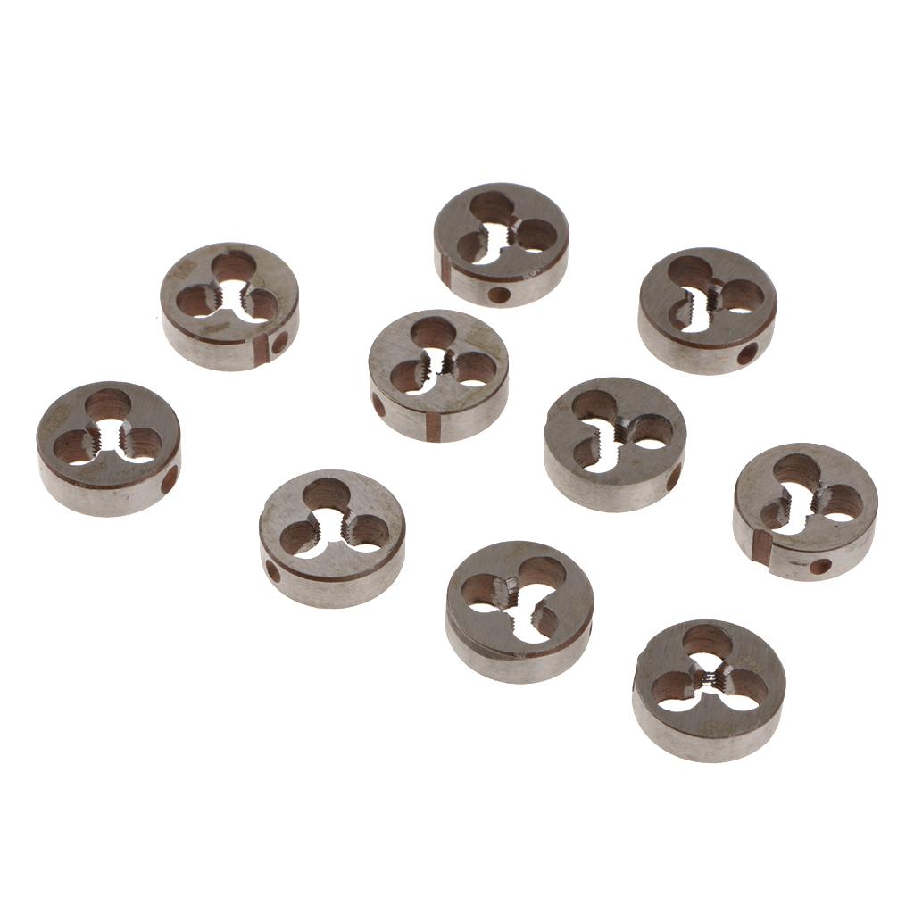 10Pcs Die Set Wrench Adjustable Die Handle Round Stock Holder Cutter