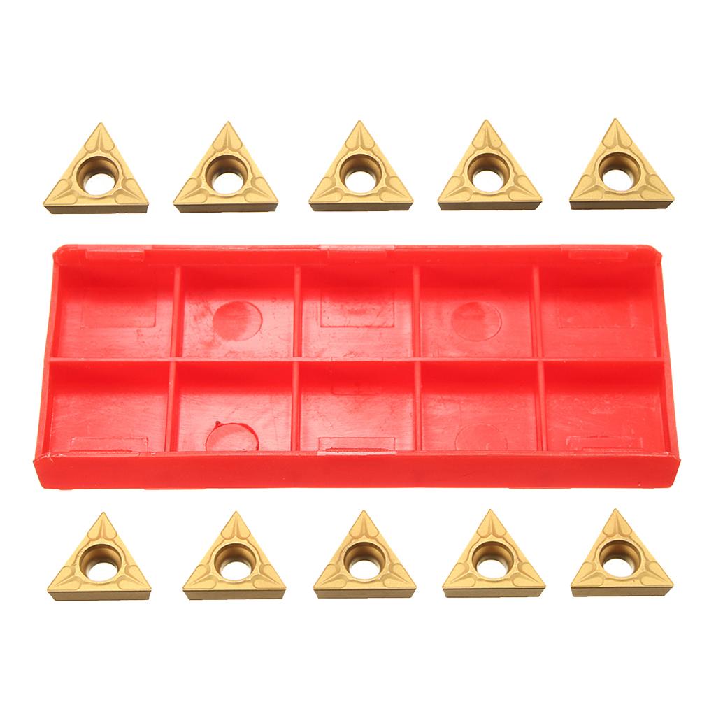 TCMT 16T304 Gold Triangular Tungsten Steel Carbide Inserts Turning Tools x10