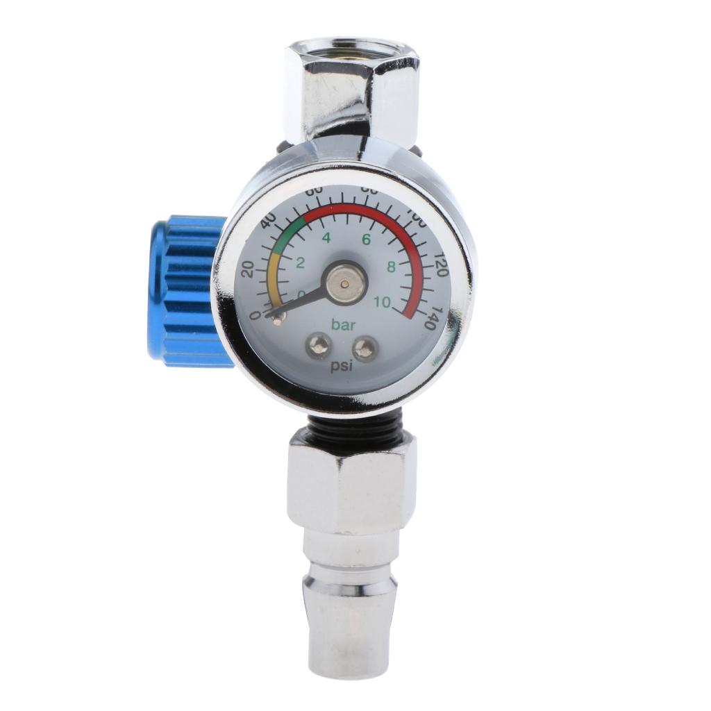 Adjustable Spray Gun Air Pressure Regulator Spray Gun Pressure Gauge Blue