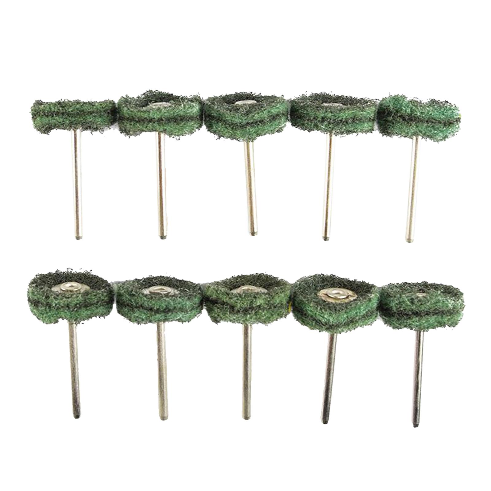 3mm Abrasive Nylon Polishing Buffing Wheels Rotary Tool Set Green 10pcs