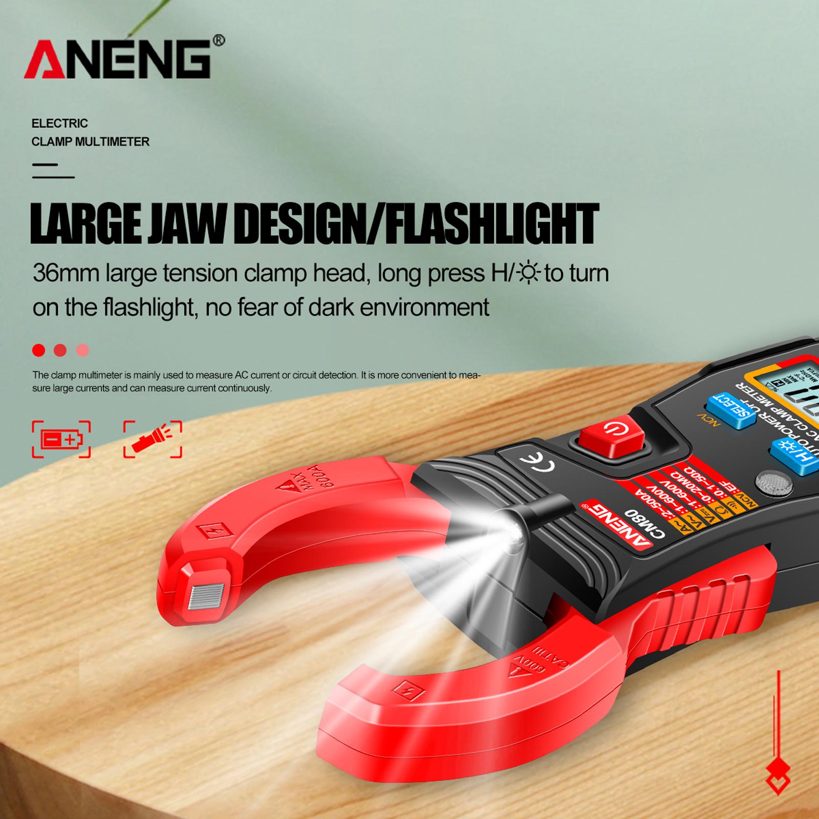 Professional Digital Clamp Meter Multimeter for Capacitance Diode Tester CM80 Red