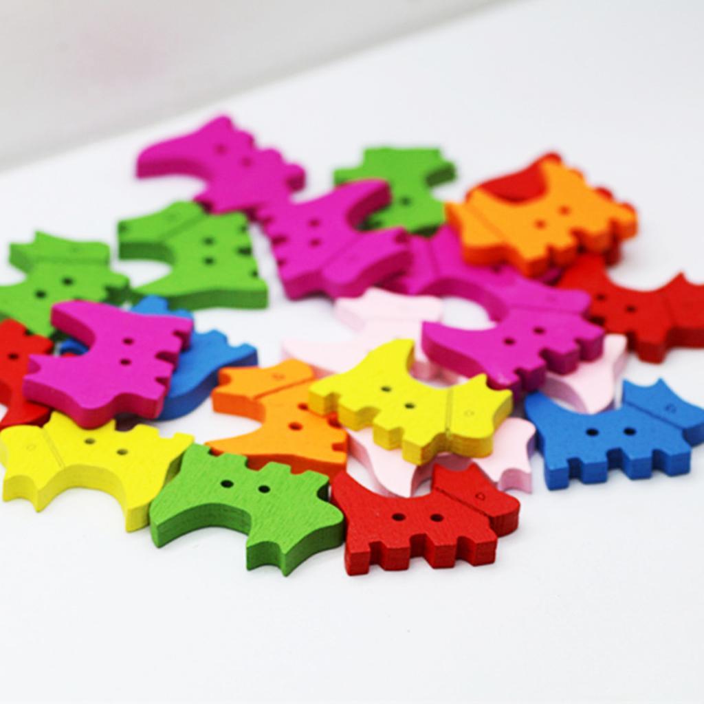 100pcs Wood Butterfly Handmade 2 Holes Wooden Buttons Sewing Scrapbooking new