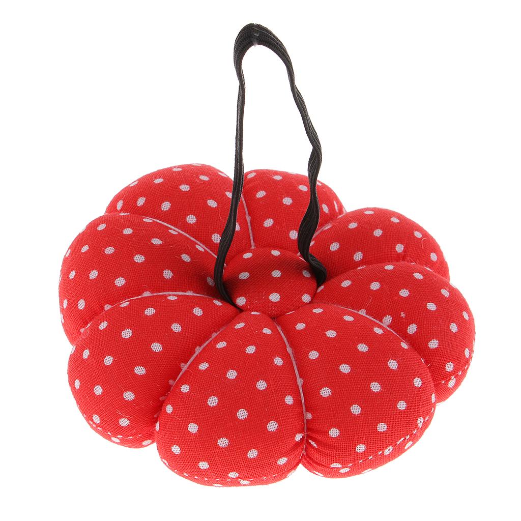 Pumpkin Wrist Wearable Needle Pin Cushion for DIY Sewing Crafts Red