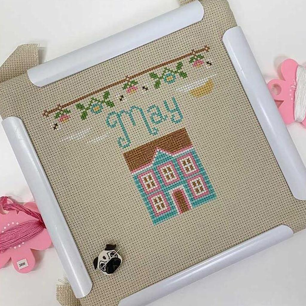 2 Set Cross-stitch Frame Embroidery Lap Hoop Rings Plastic Sewing Tool