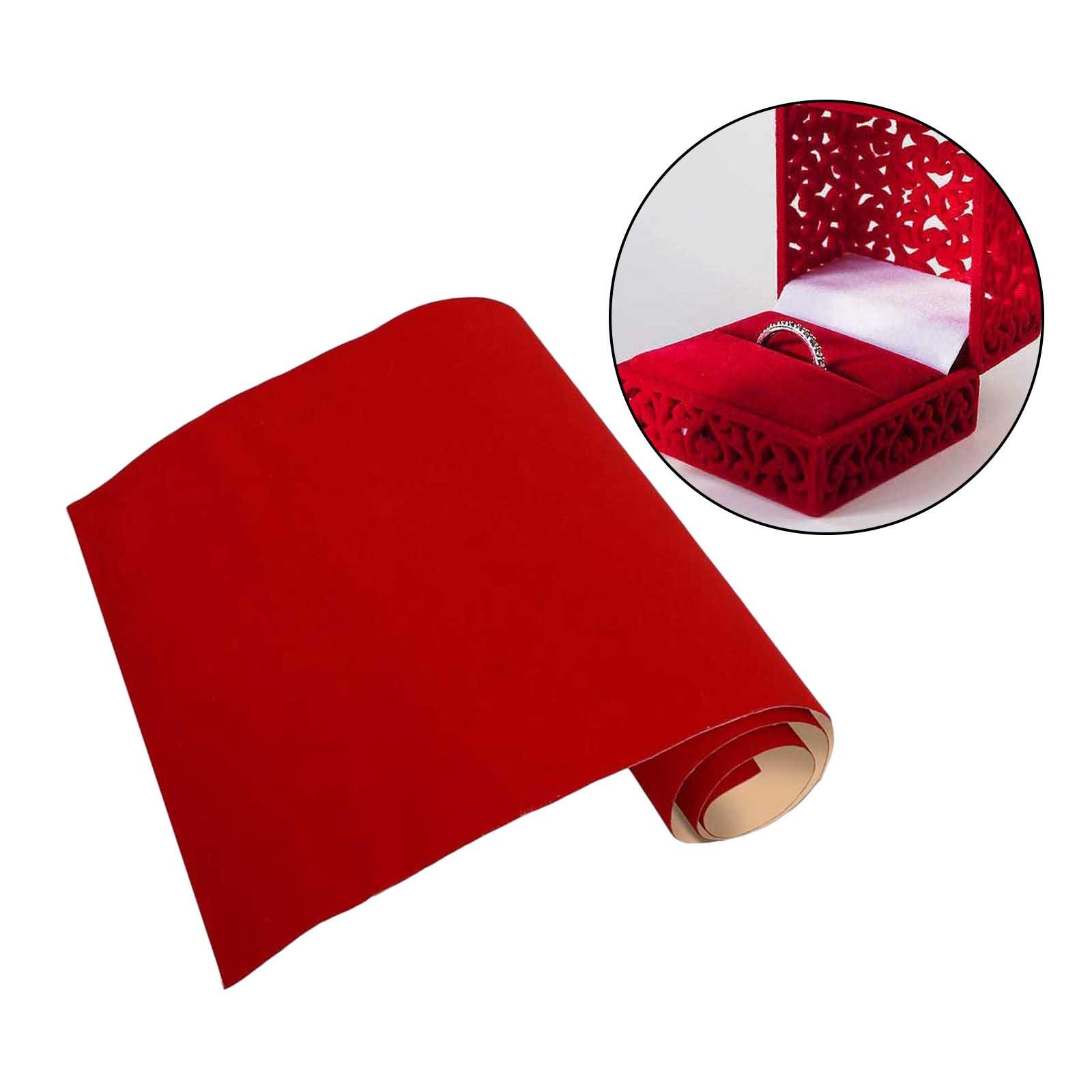 2xBack Self Adhesive Sheet Felt Velvet Velour Fabric Craft Sticker Red