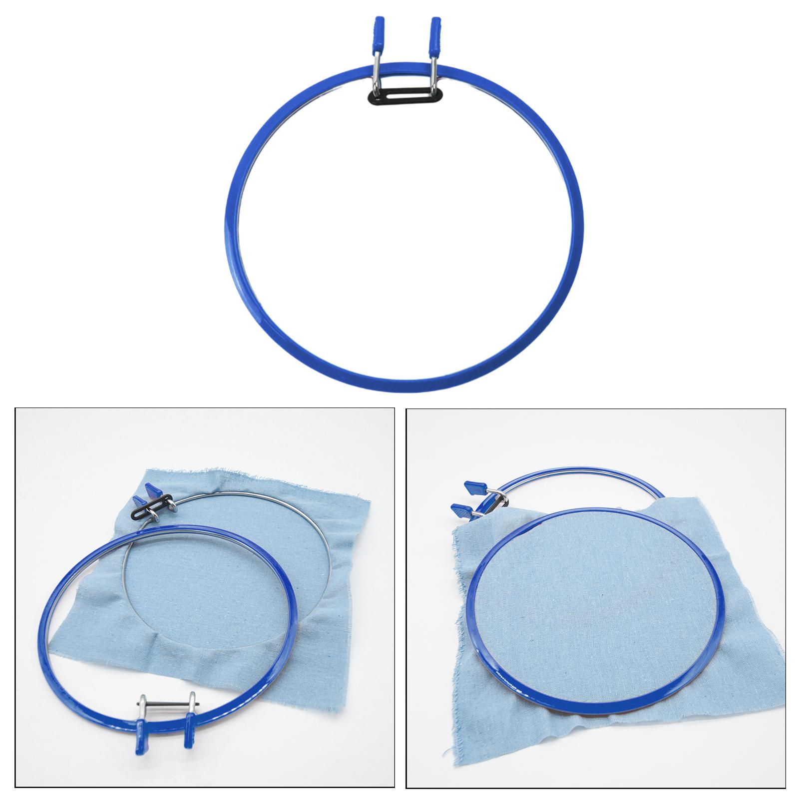 Embroidery Hoop Cross Stitch Spring Tension Frame Adult DIY Display Supplies blue