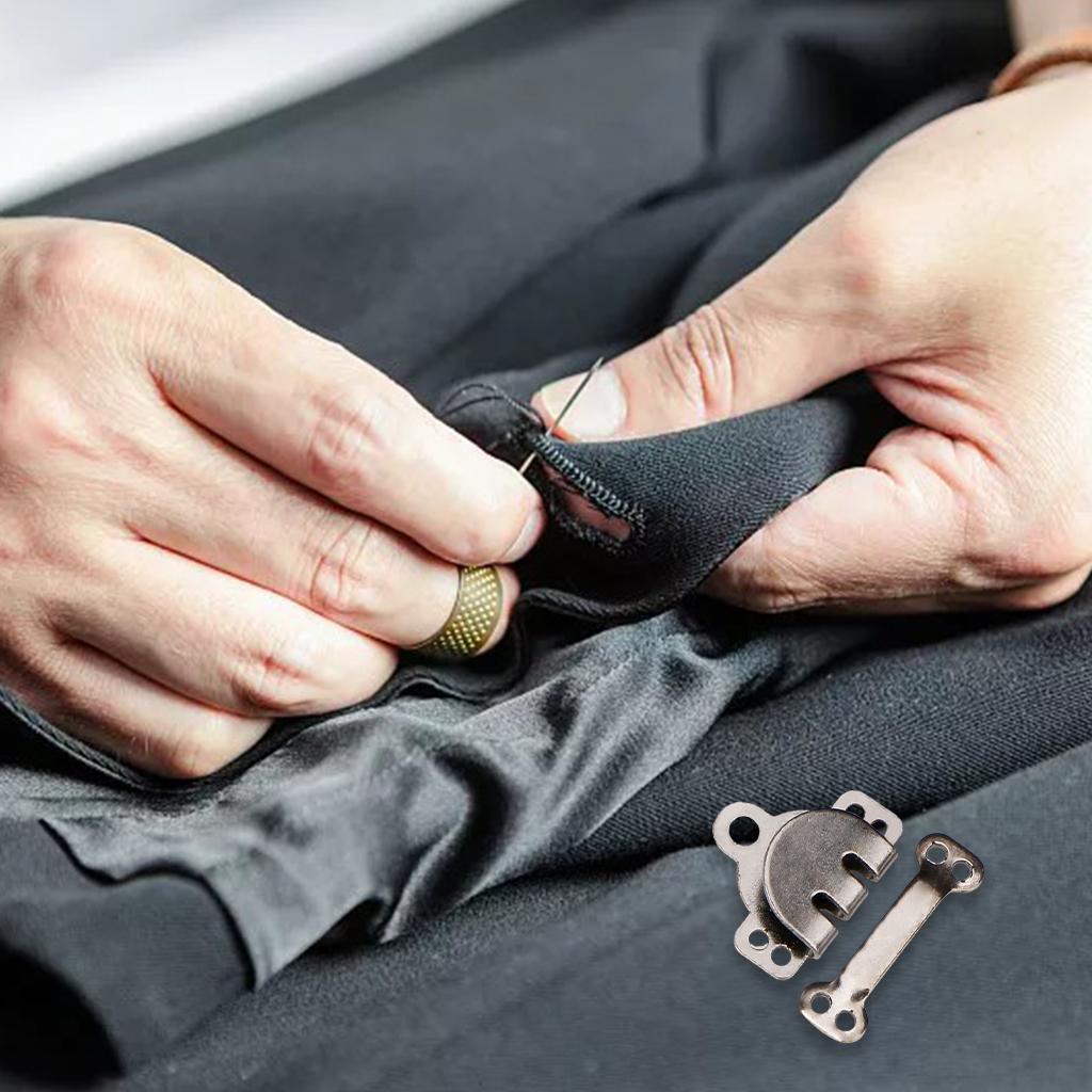 5 Pair Trouser Hooks Clothes Trousers Pants Fasteners Style 9 Grey