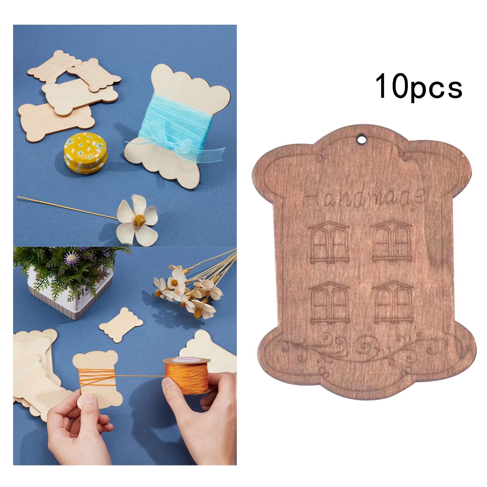 Wooden Floss Bobbins Cross Stitch Cotton Thread Bobbin Window 10pcs