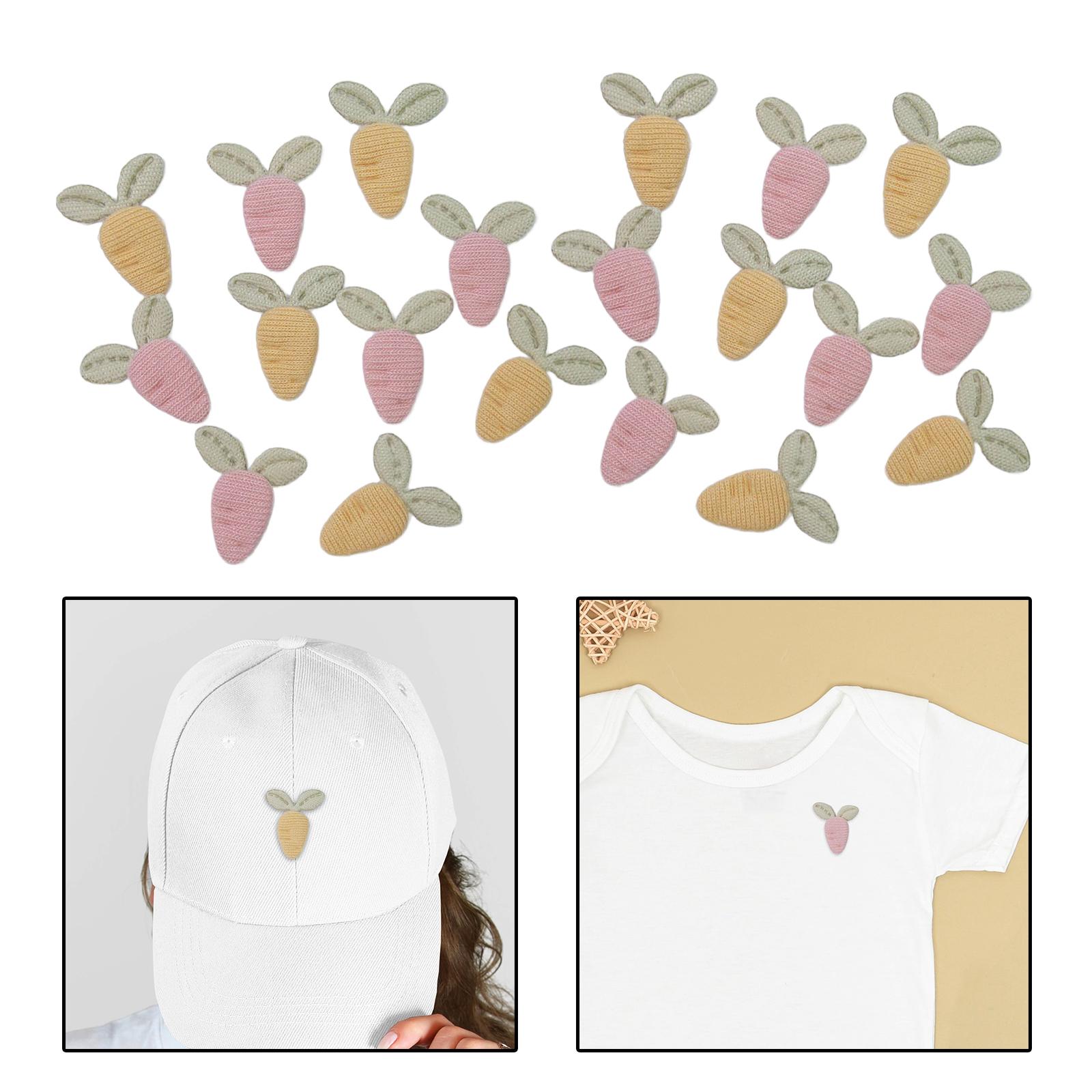 Embroidery Patches Clothes Jacket Embellishments Repair Handmade Cloth Label 20 pieces carrot