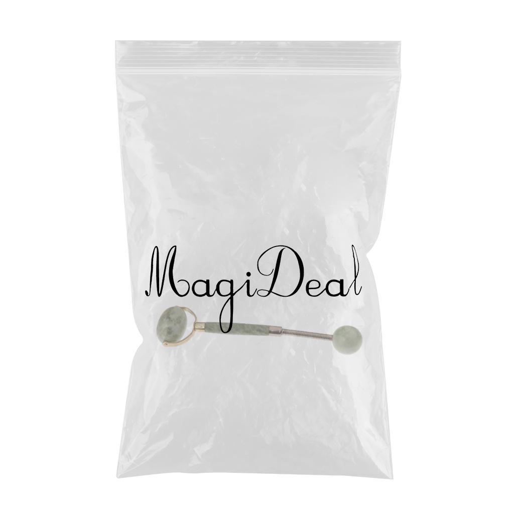 Double Heads Natural Jade Facial Massage Roller Massager Hammer Stick Tool