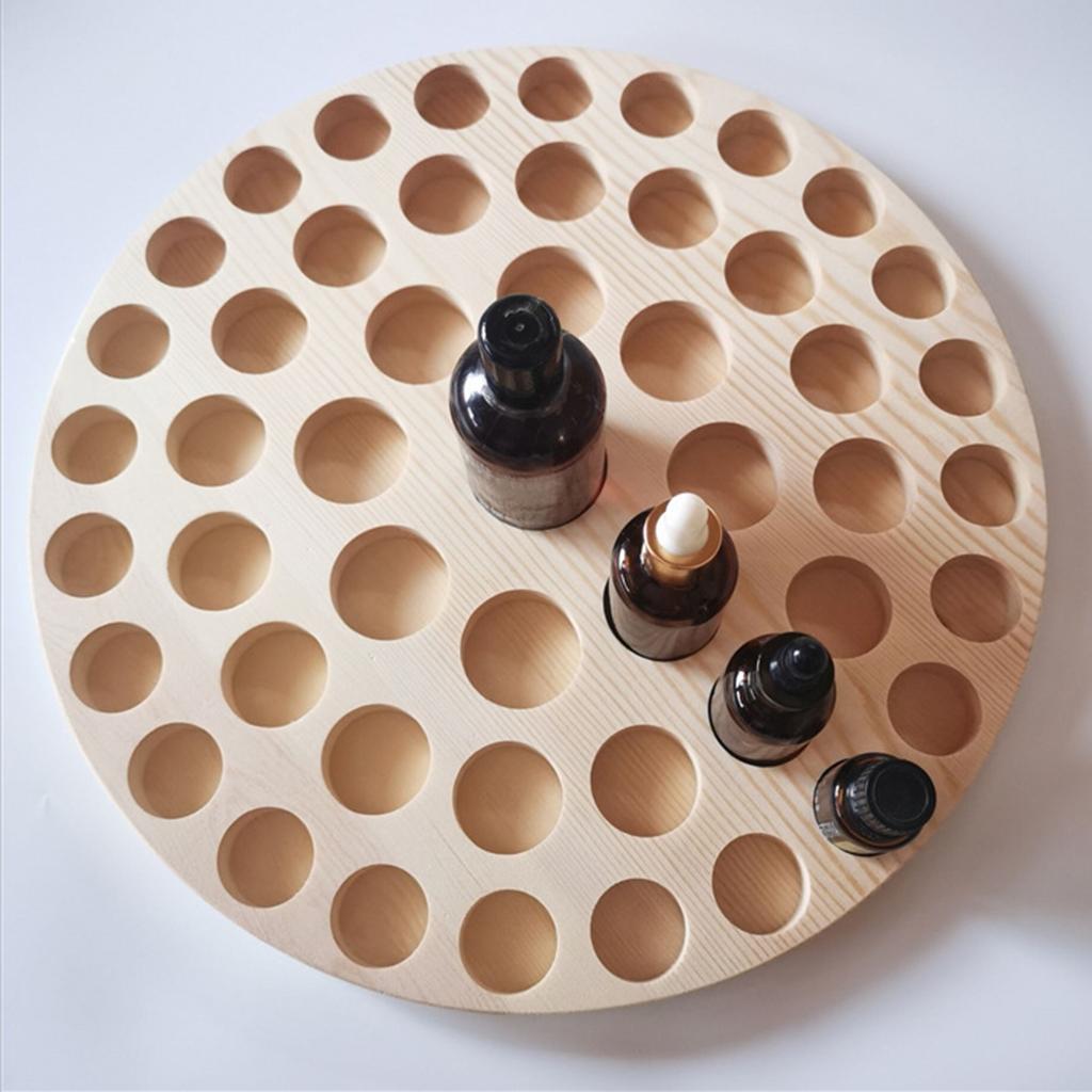 Essential Oil Display Storage Organizer Rack Stand Holder Wood 49 Slots