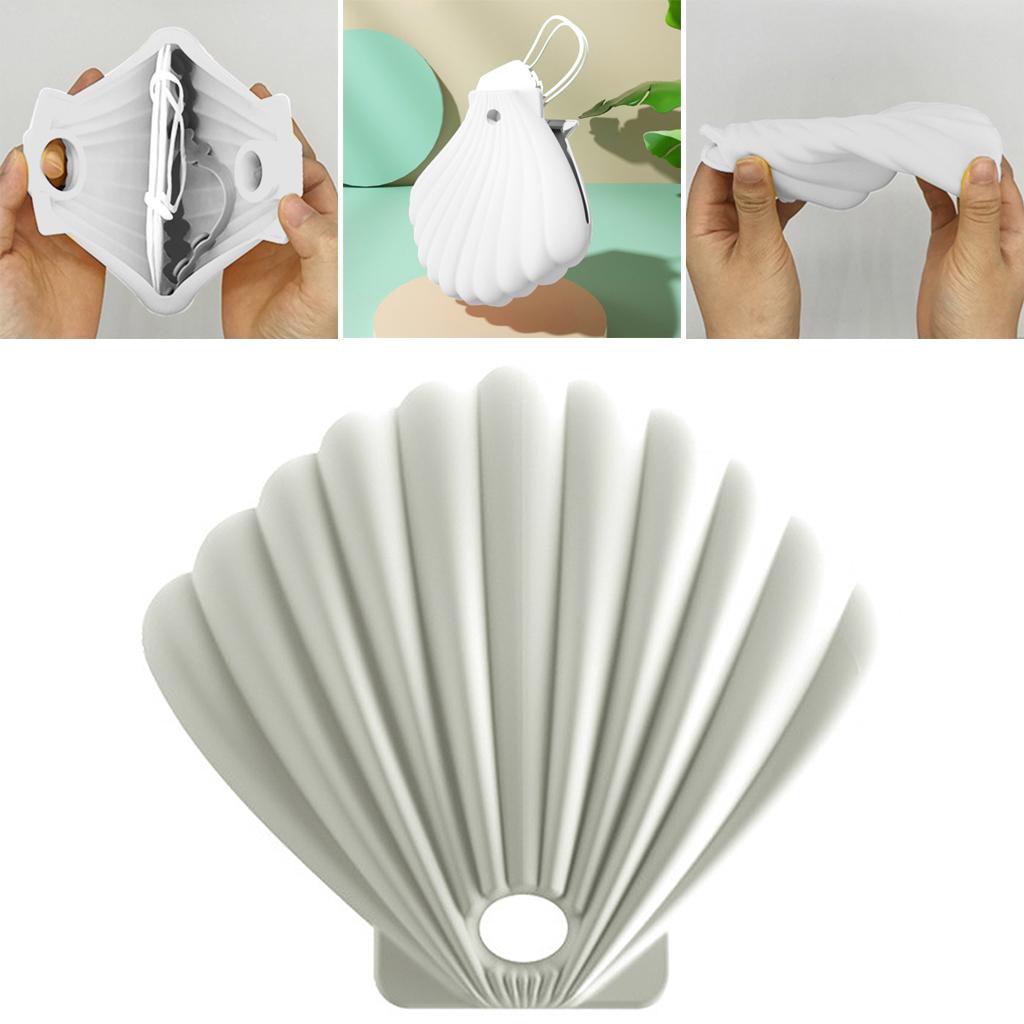 Portable Shell Silicone Face Covering Storage Bag Container Holder White