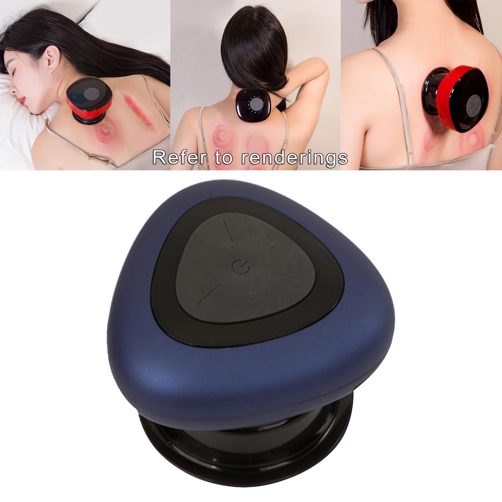 Electric Cupping Massage Heating Scraping Massager Blue Triangle 4 Gear