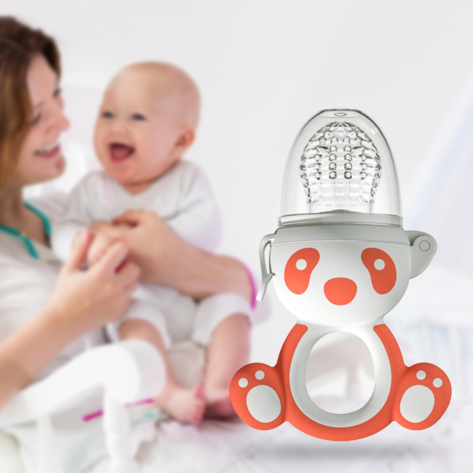 Baby Food Feeder Pacifier Reusable Fruit Fresh Teether Soother  Newborn Red