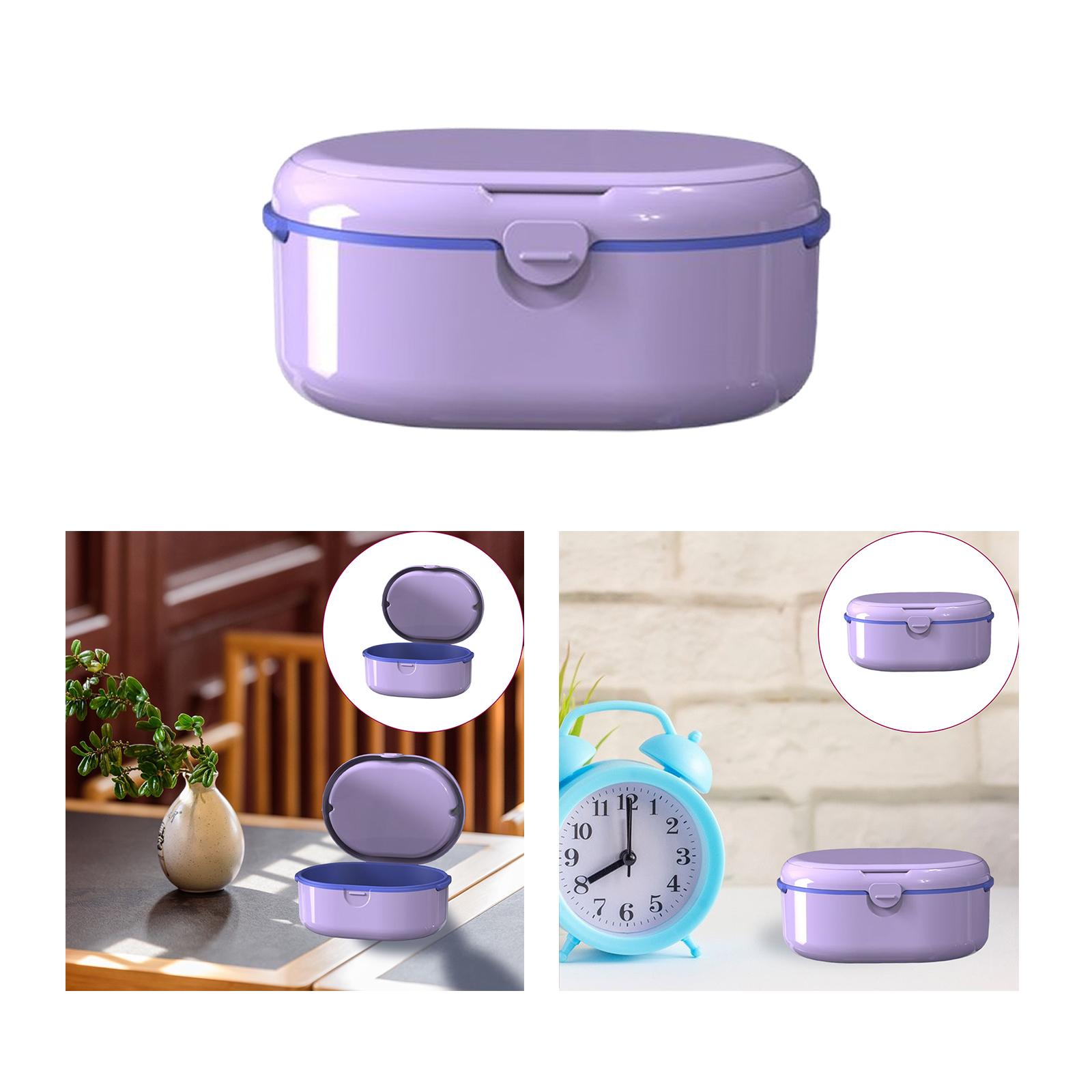 Denture Case with Strainer Basket for Artificial Teeth Night Guard Travel