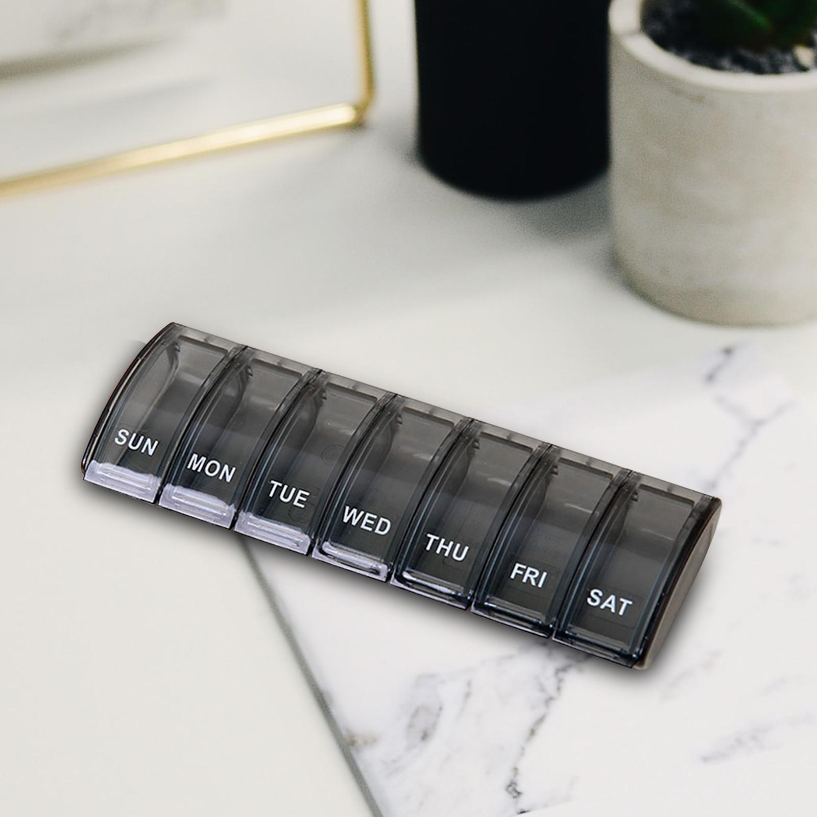 Weekly Pills Case Dustproof Individual Daily Work Traveling Dispenser Sealed Blue