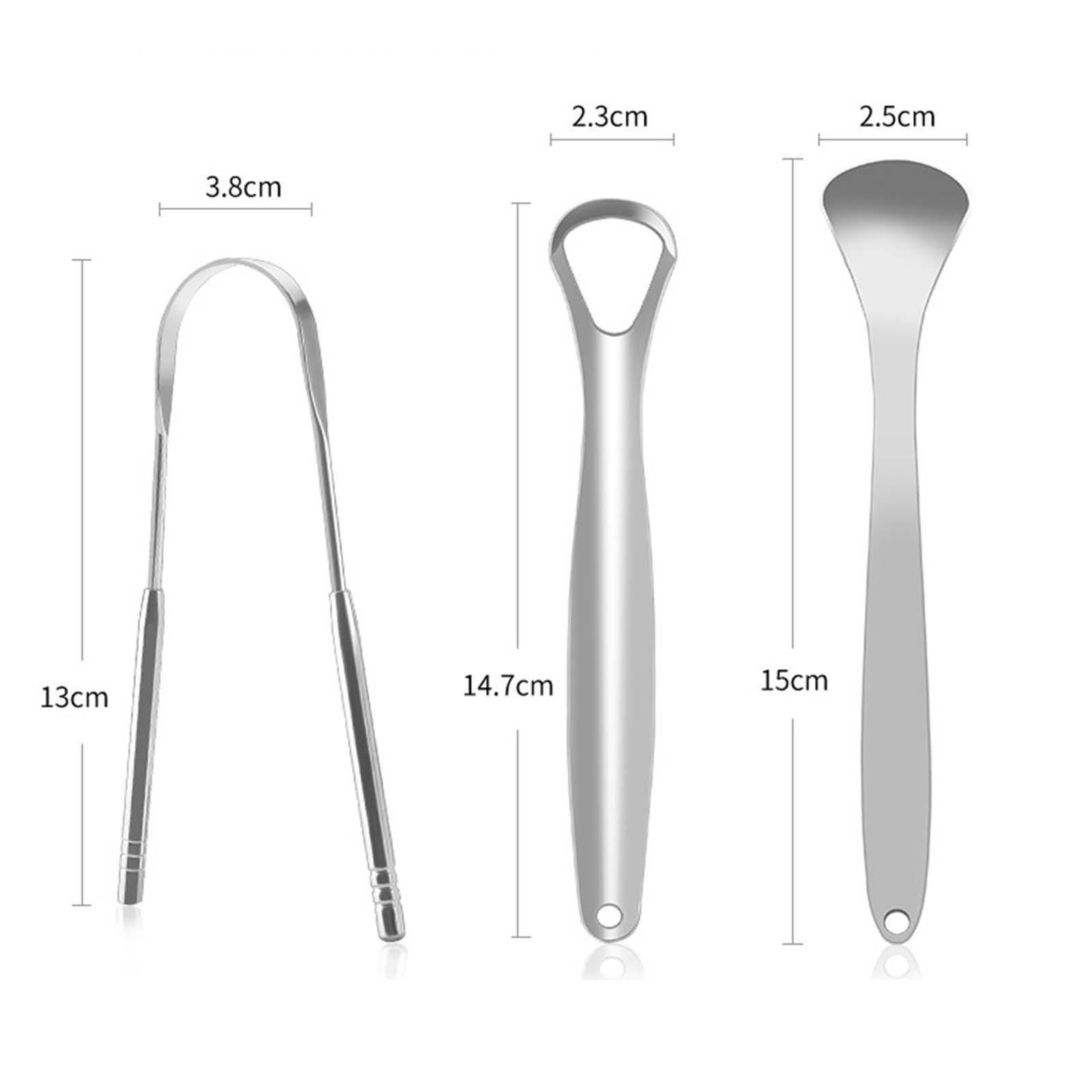 2x3x Tongue Scraper Cleaner Decrease Bad Breath Reusable Metal Stainless Steel