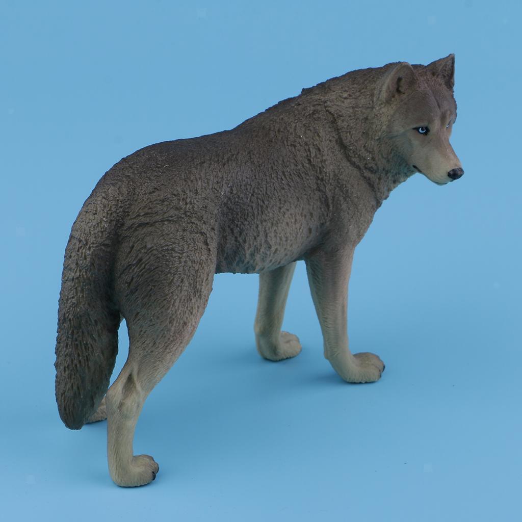 Realistic Simulation Wolf Wild Animal Figure Solid Plastic