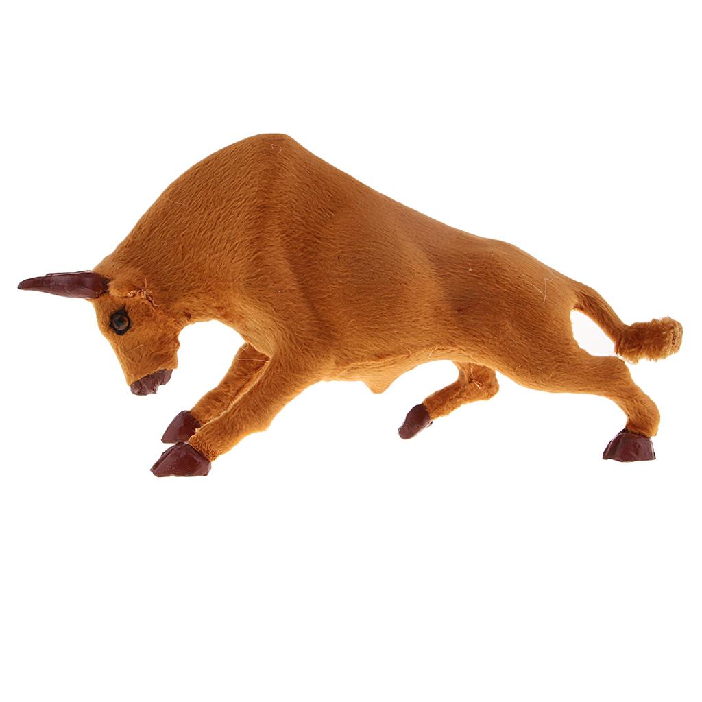 Simulation Bullfighting Model for Home Garden Miniature Props Deocr Brown