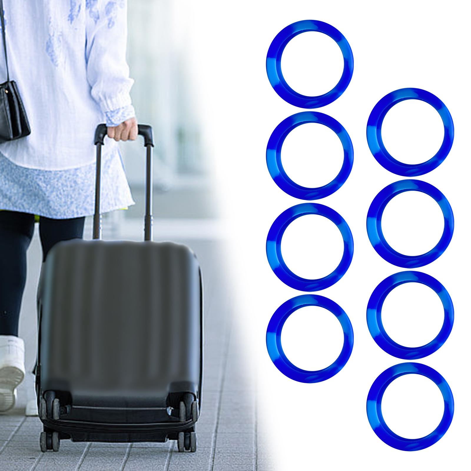 8Pcs Luggage Wheel Covers Prevents Scratches Suitcase Wheel Protector Covers Blue