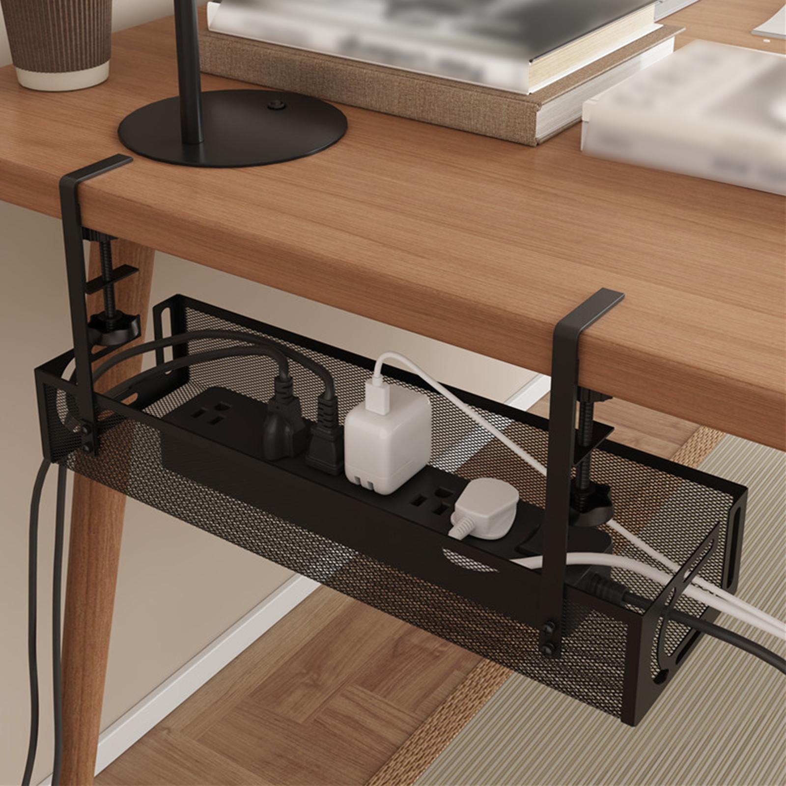 Under  Table Cable Management Tray   Multifunctional Wire Organizer Black