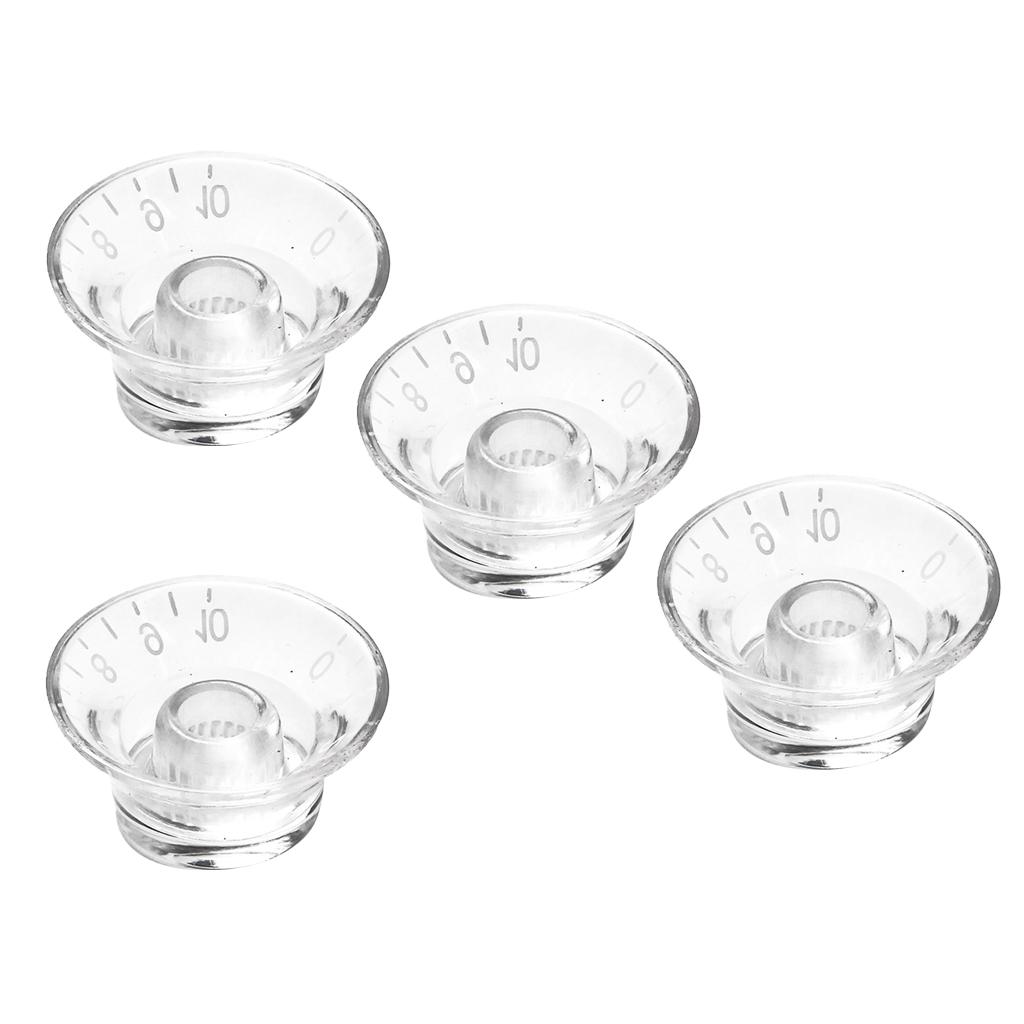 4pcs Guitar Volume Knobs for LP Electric Guitar Accessories Clear