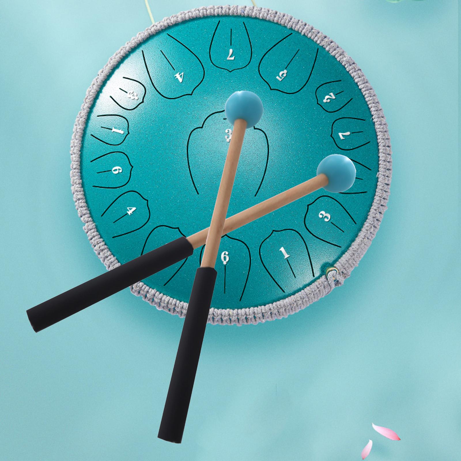 2x Percussion Drumsticks Portable for Marimba Meditation Carillon Xylophone Blue