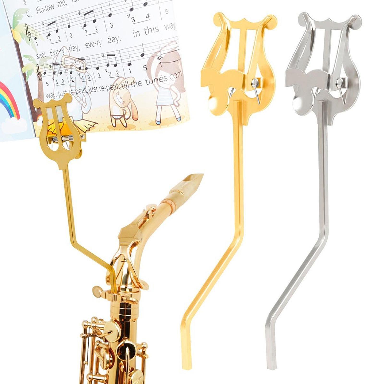 Saxophone Sheet Music Clip Instrument Holder Fixing Bracket Trumpet Replaces Gold