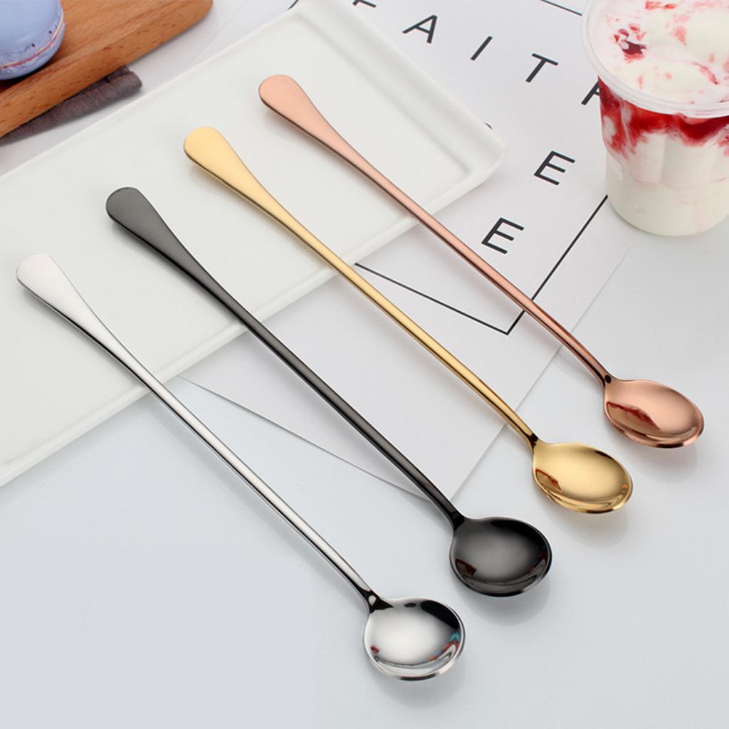 Long handle Soup Spoon Stainless Steel Coffee Tea Spoons Kitchen