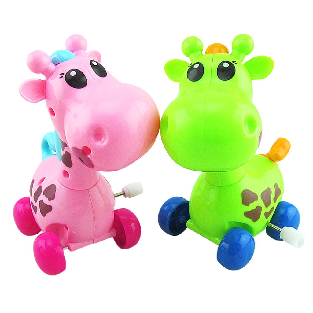 Baby Cartoon Clockwork Wind Up Toys Children Running Plastic Gift Giraffe