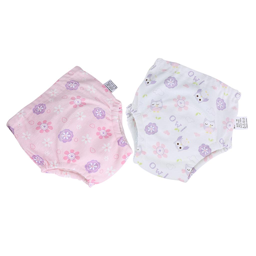 2Pcs Toddler Cotton Waterproof Reusable Potty Training Pants for Baby