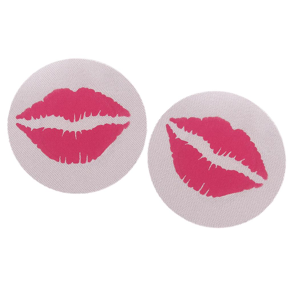 New Ladies Charming Round Sexy Breast Sticker Disposable Nipple Cover w/Pink Lips Printing