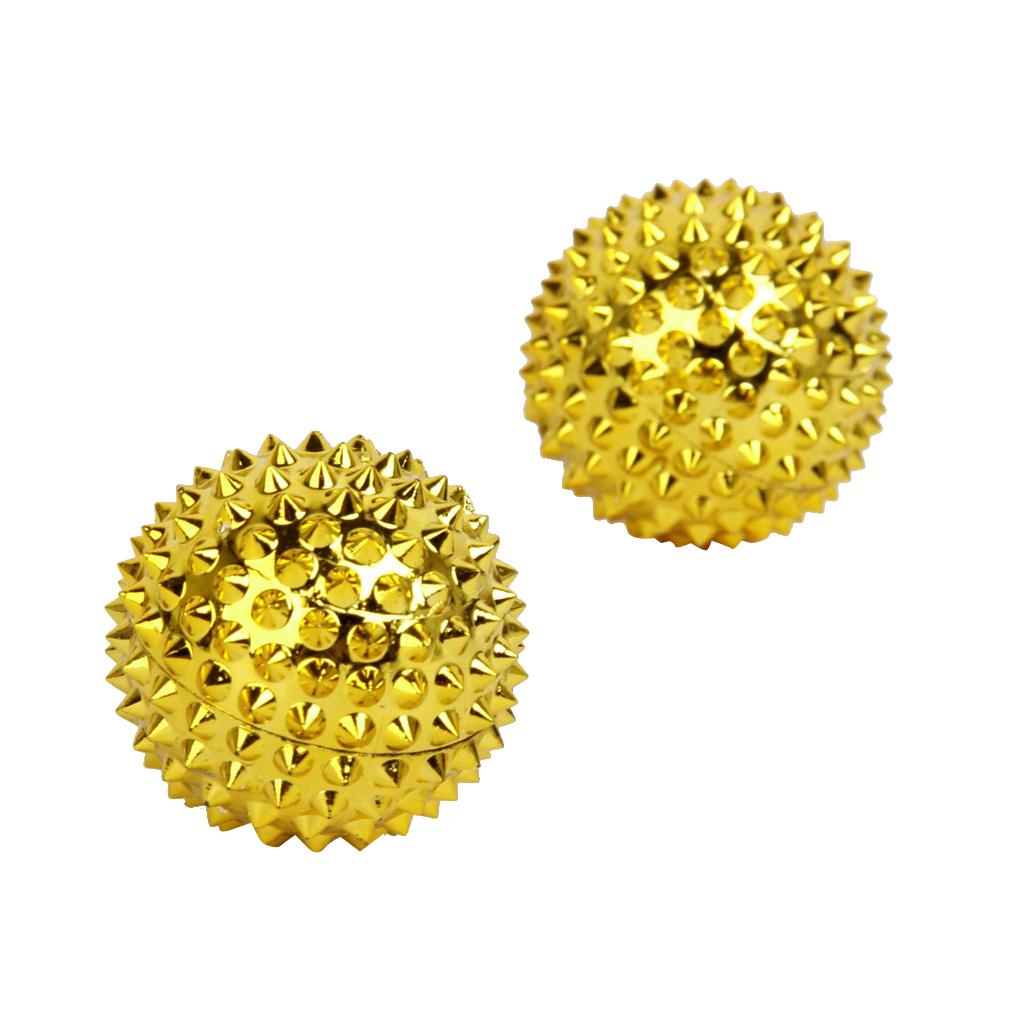 Footful 1 Pair of Magnetic Palm Massage Balls Golden Large 56mm