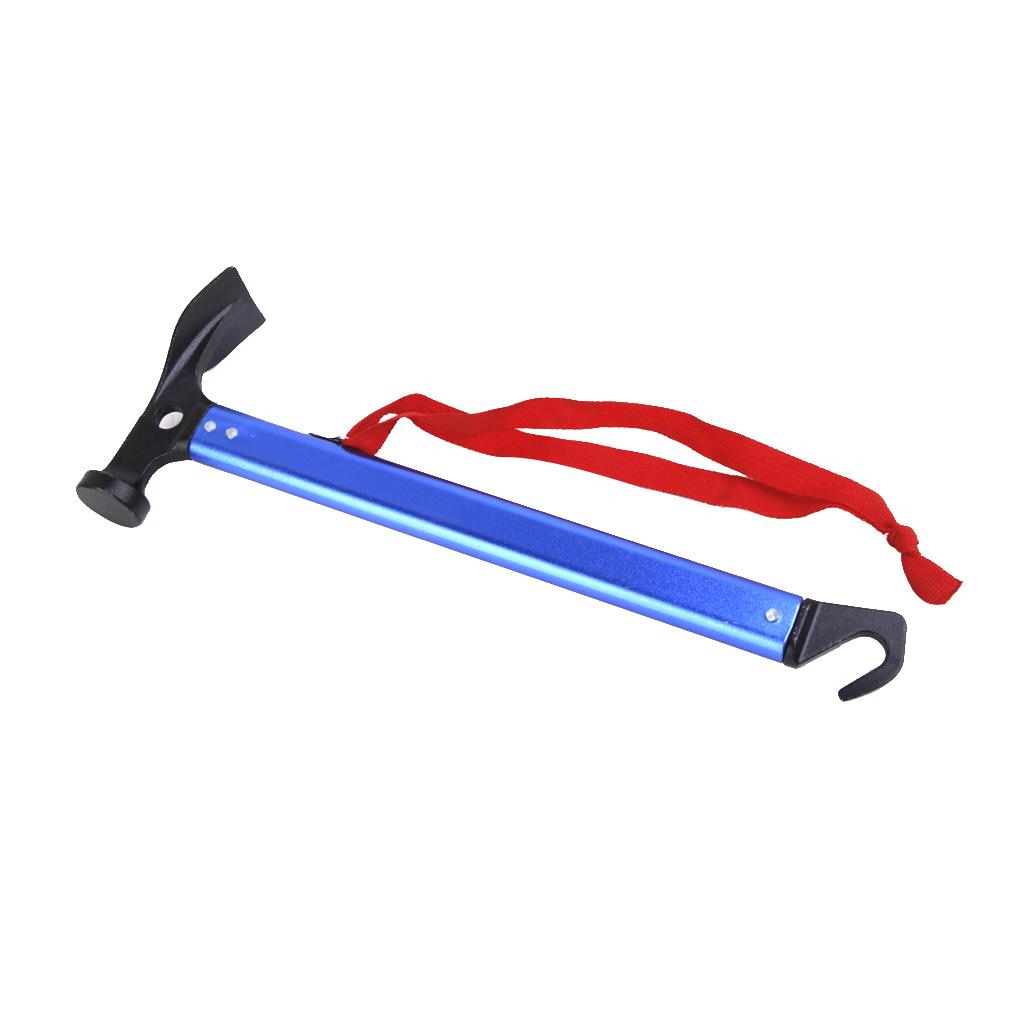 Multifunction High-carbon Steel Camping Mallet Hammer for Tent Pegs Blue