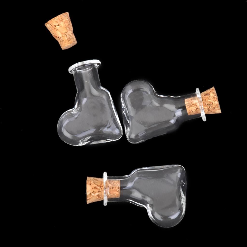Mini Glass Cork Bottle Boot Pendant Vials Wish Bottle Make Love Note 10Pcs