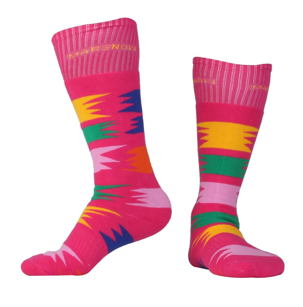 Women's Winter Thermal Ski Hiking Towel Socks EU Size 35-40 Rose Red