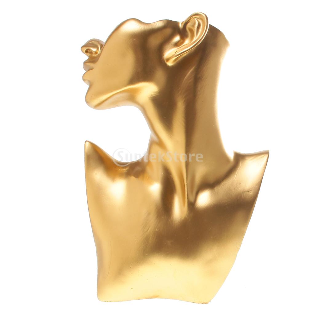 Golden Jewelry Necklace Earring Display Show Stand Figure Mannequin Model