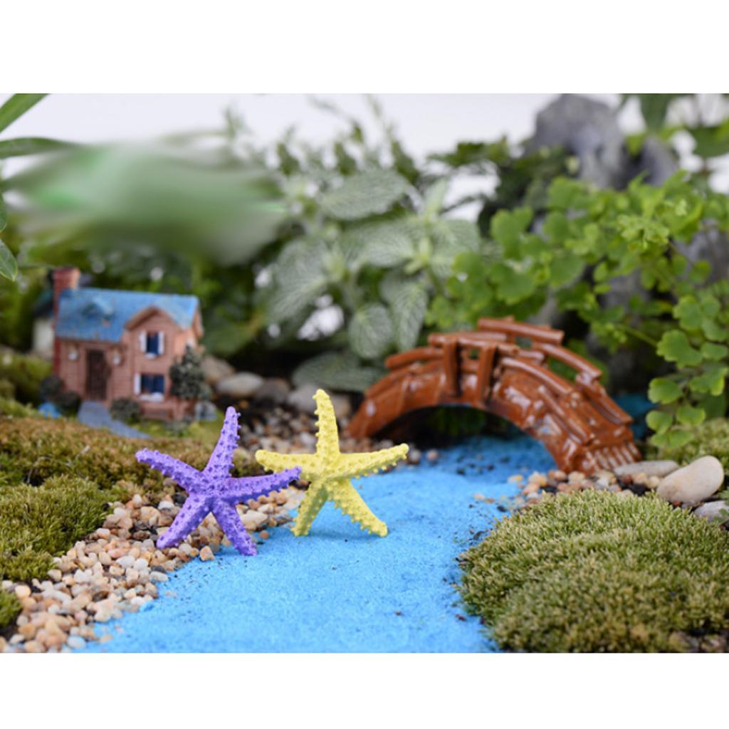 Miniature Resin Dollhouse Bonsai Garden Ornament Landscape Purple Starfish