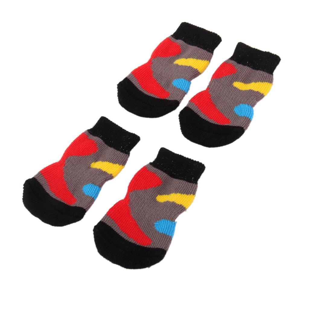 4pcs Hundesocken Pfotenschutz AntiRutsch Socken Rutschsocken