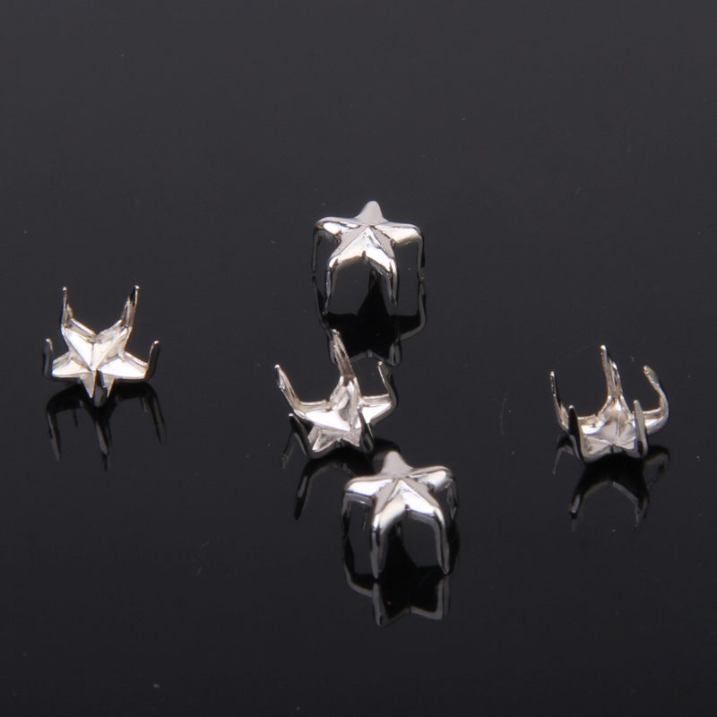 100pcs Silver Star Studs Nailheads 9mm