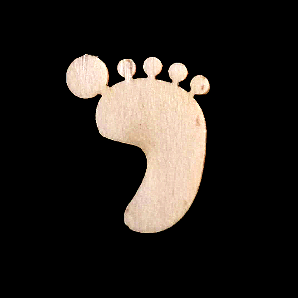 50 Wooden MDF Plain Feet Shapes 25mm x 20mm