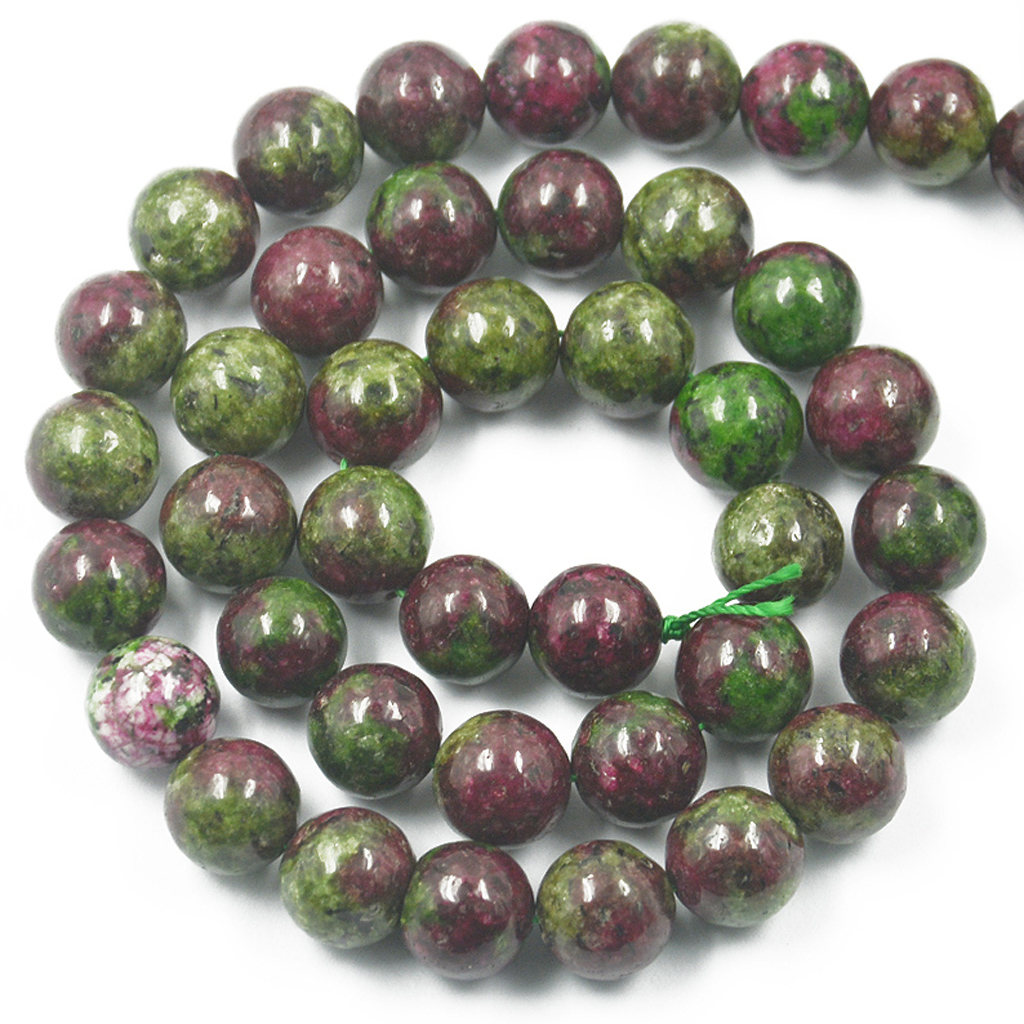 10mm Ruby Zoisite Round Gemstone Loose Beads Strand