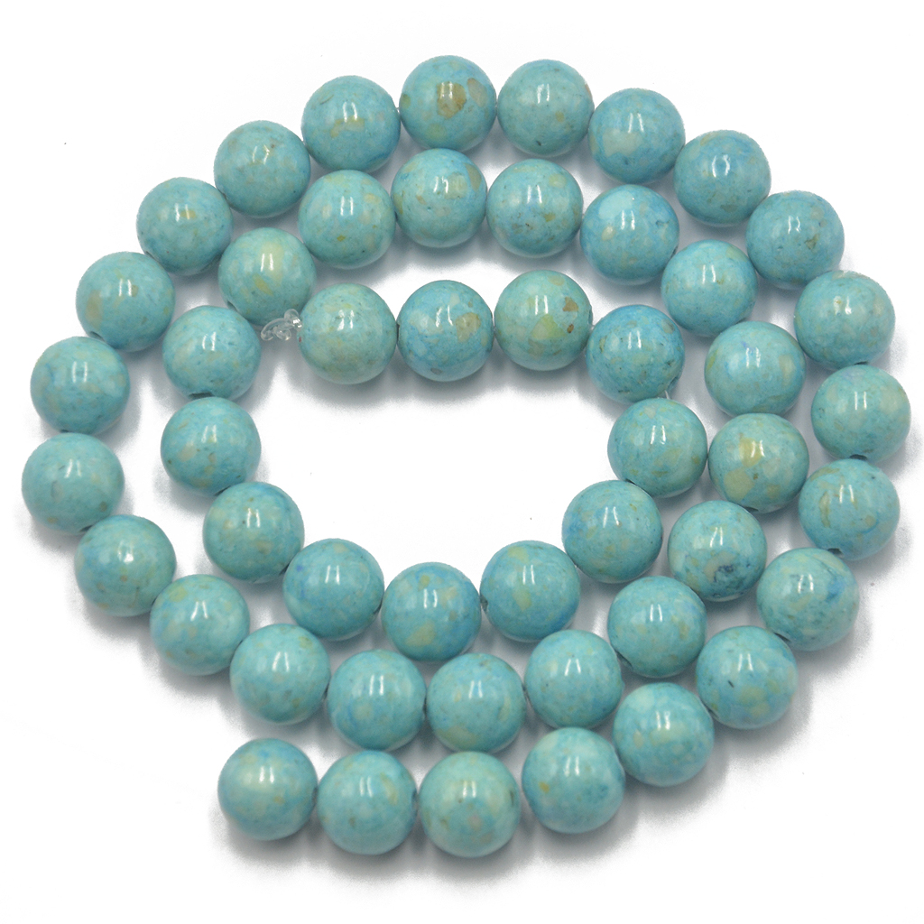 8mm Sky Blue Riverstone Round Gemstone Loose Beads Strand 15.5 inch