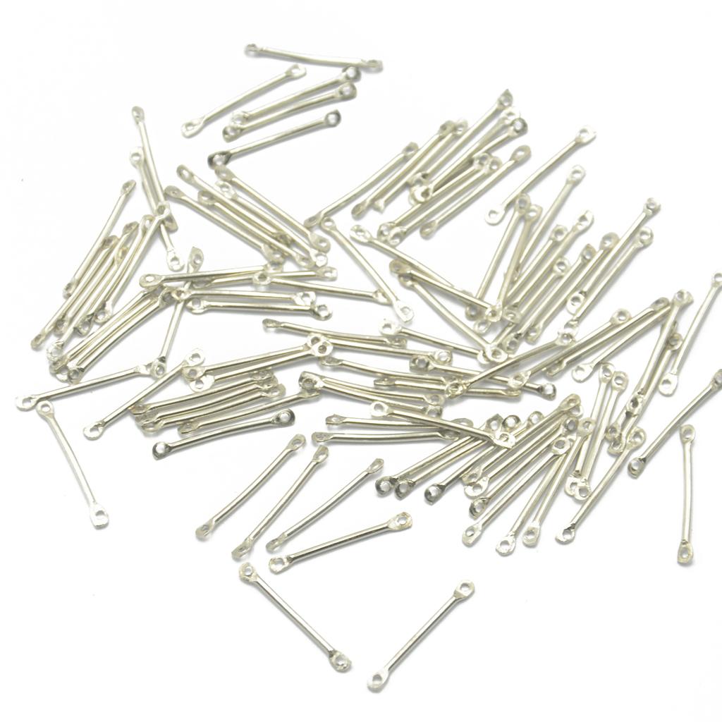 100pcs Silver Plated Metal Bar Connector Jewelry Findings