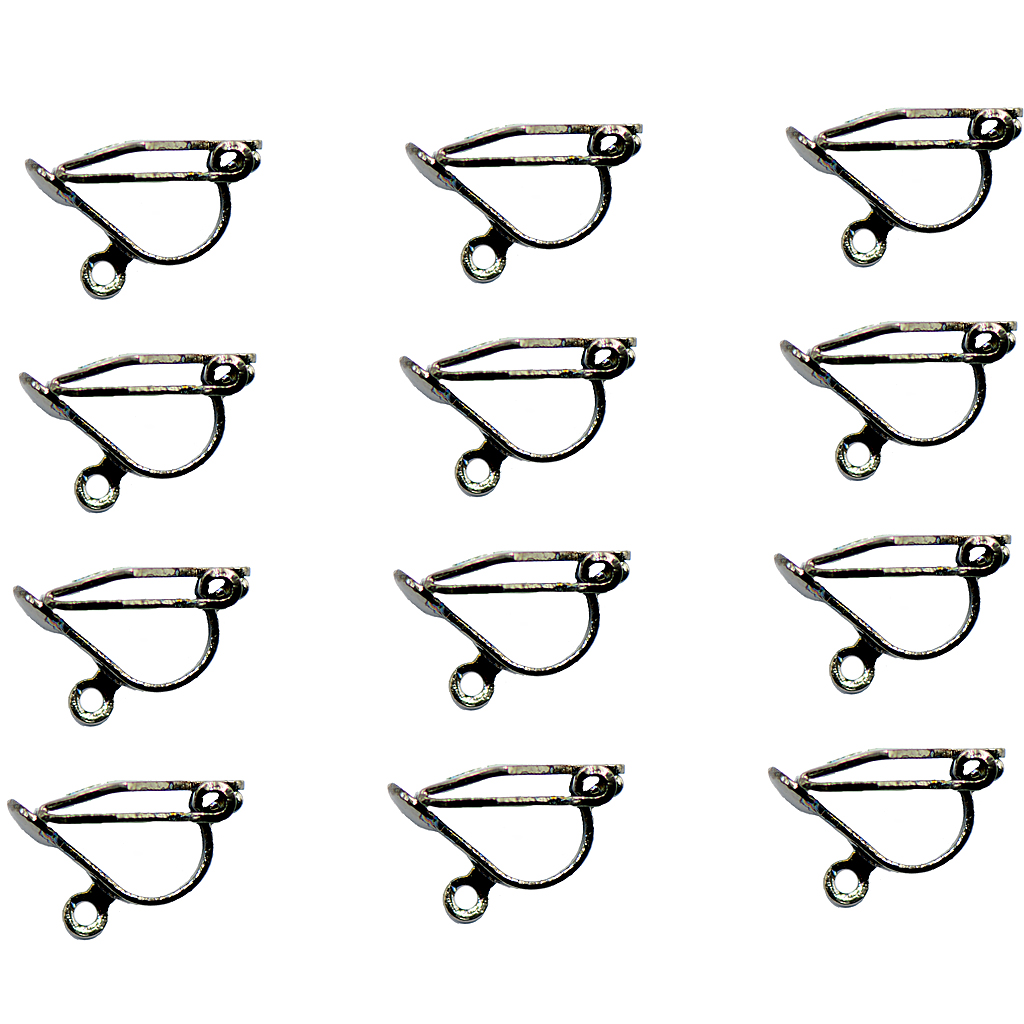 12pcs Clip On Earring Earwire Findings jewelry Making Gray